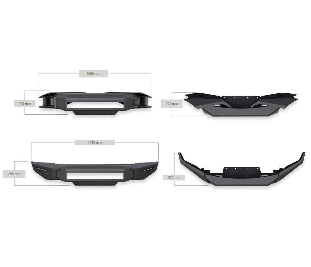 Black Horse Offroad AFB-SI20-BU Armour II Silverado Modular Front Bumper