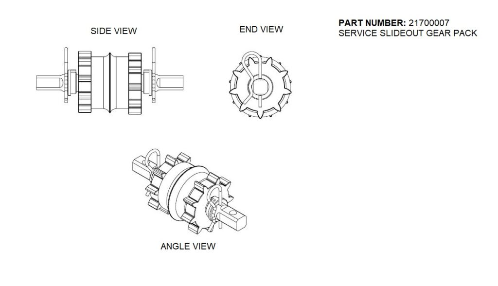 BAL RV 21700007 NXG Rack-Drive Slide-Out Replacement Spur Gear
