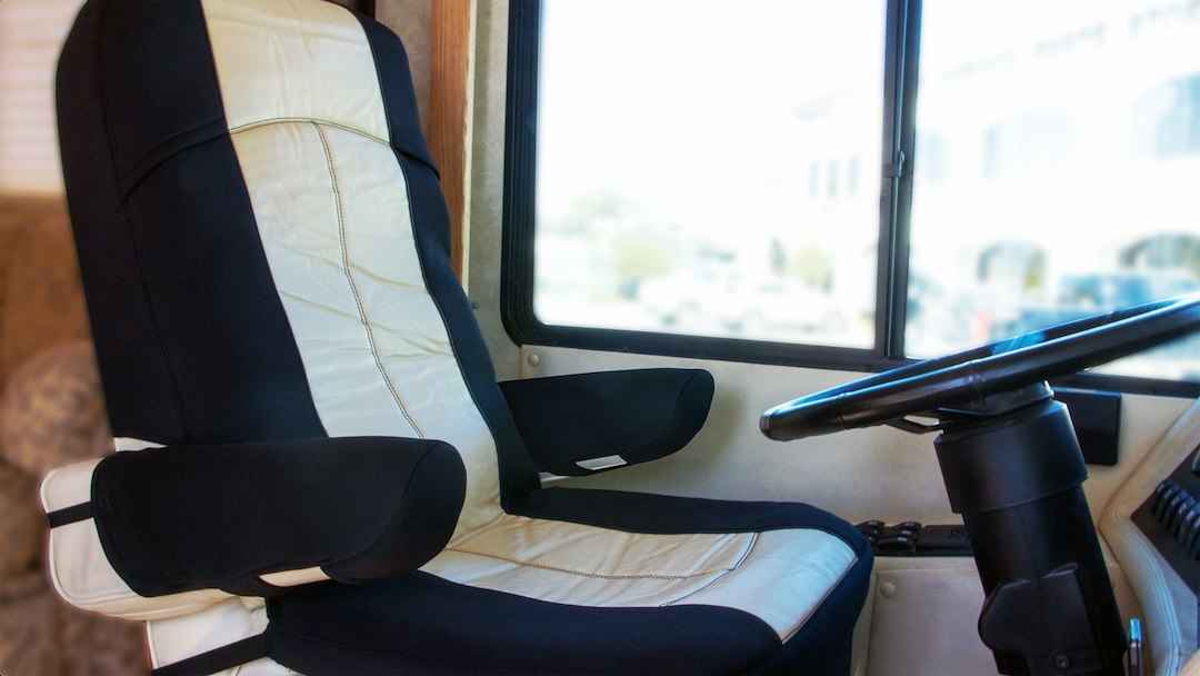 RV Designer Seat Cover - Black/Tan – C893