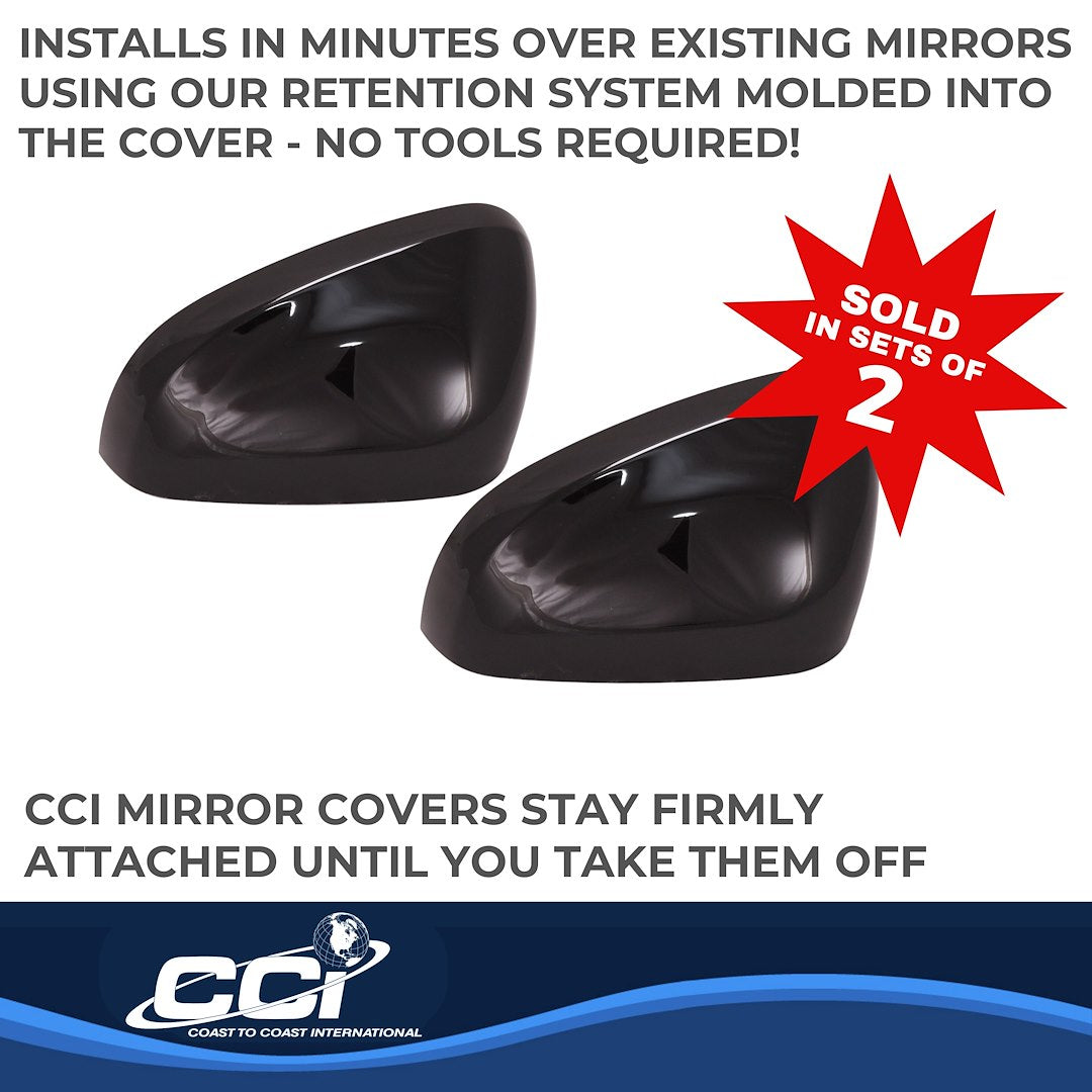 Coast To Coast MC67549BK Trailblazer Gloss-Black Upper Mirror Trim Set - image 3