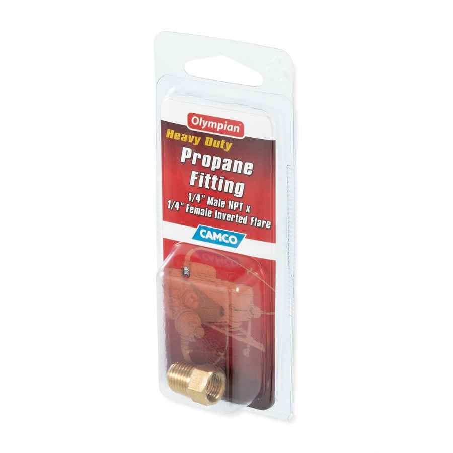Camco 59953 Brass 1/4-Inch Inverted Flare-to-NPT Propane Fitting
