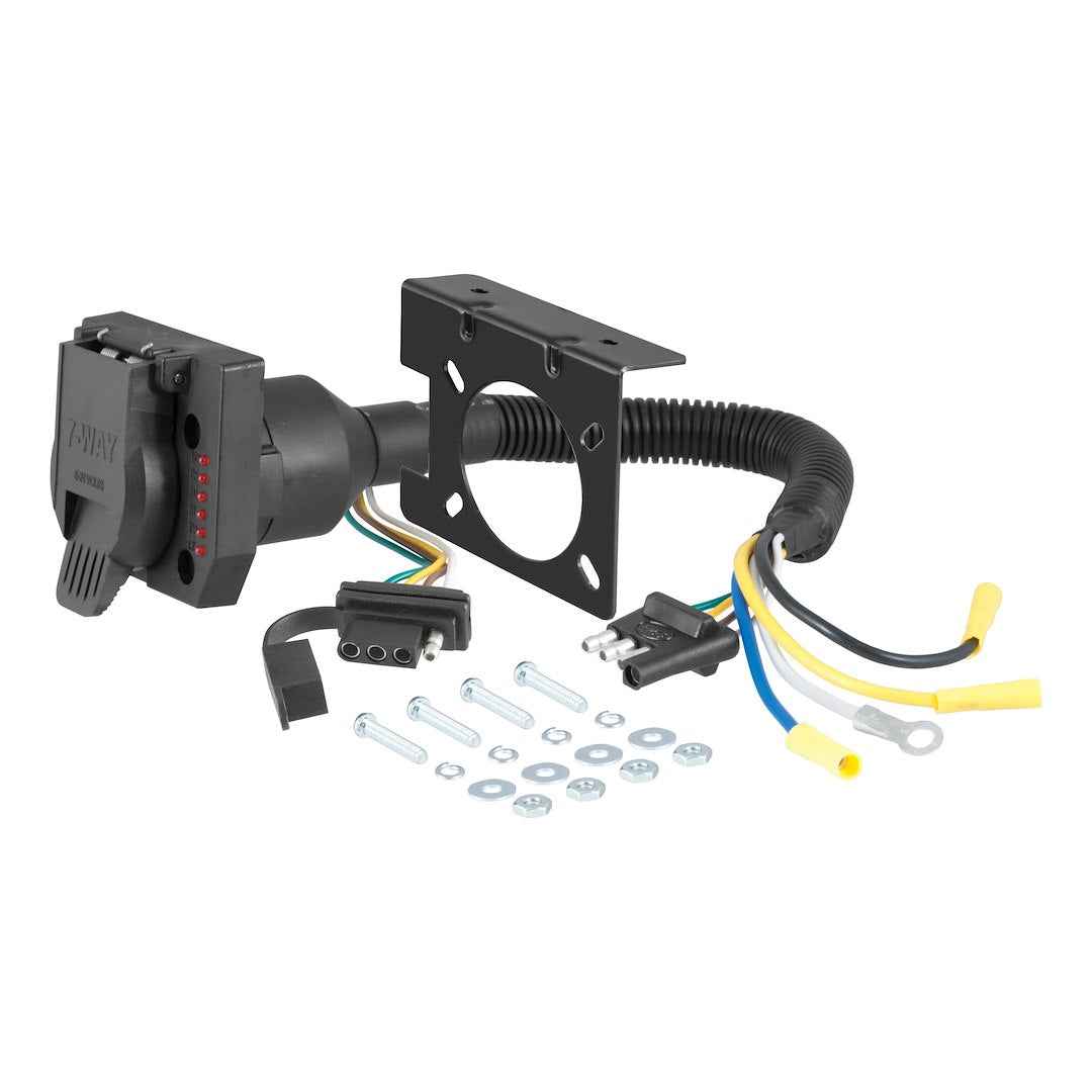 CURT 4-Flat to 7-Blade/4-Flat Adapter with Tester – 57674