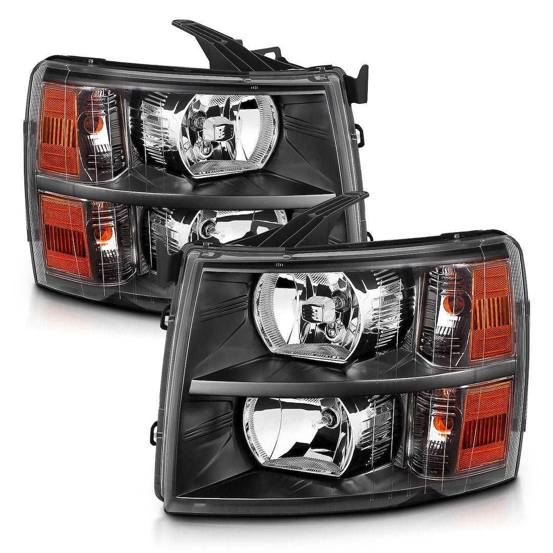 ANZO USA 111393 Black Crystal Halogen Headlight Pair - image 1