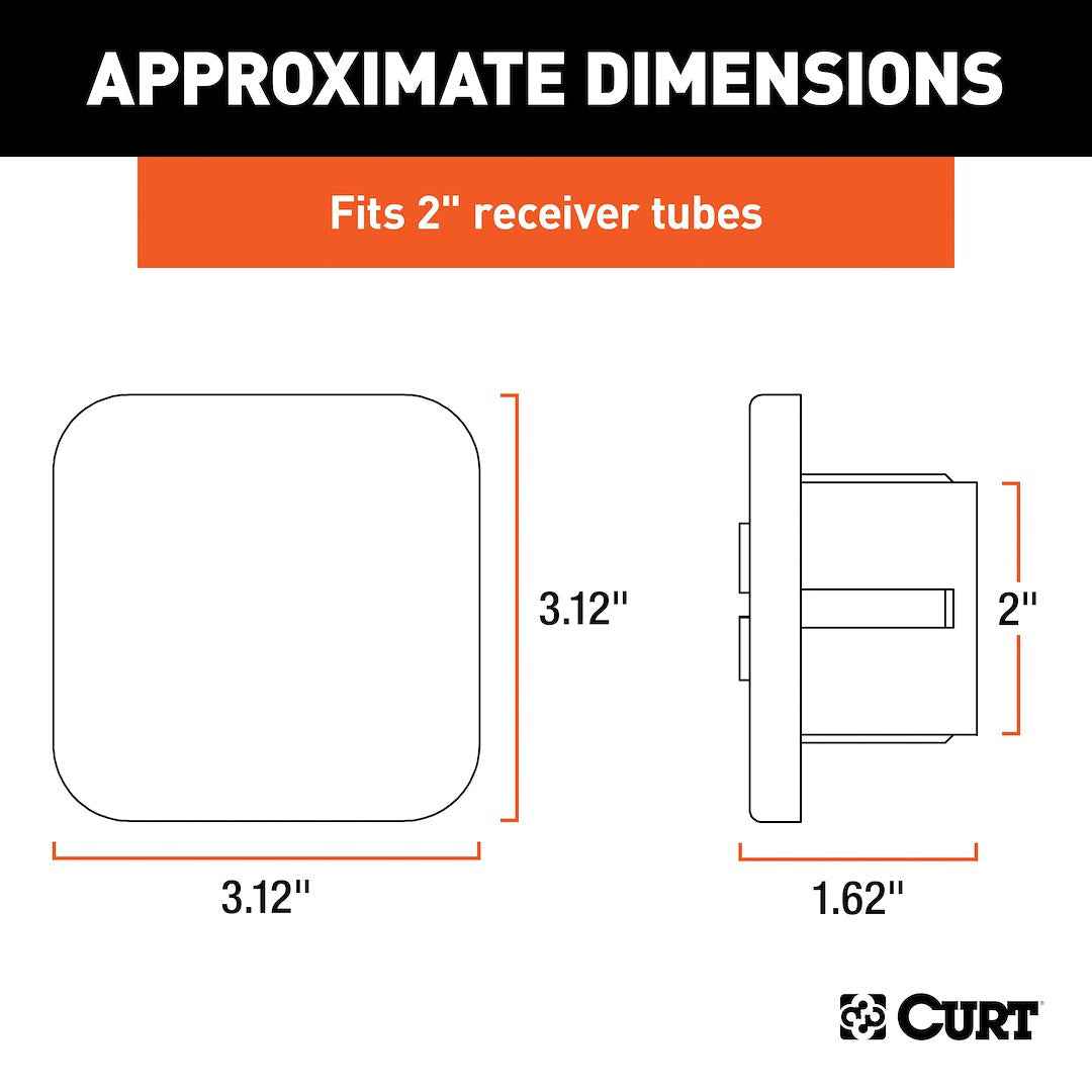 CURT Matte Black 2-Inch Receiver Plug with CURT Logo – 22272