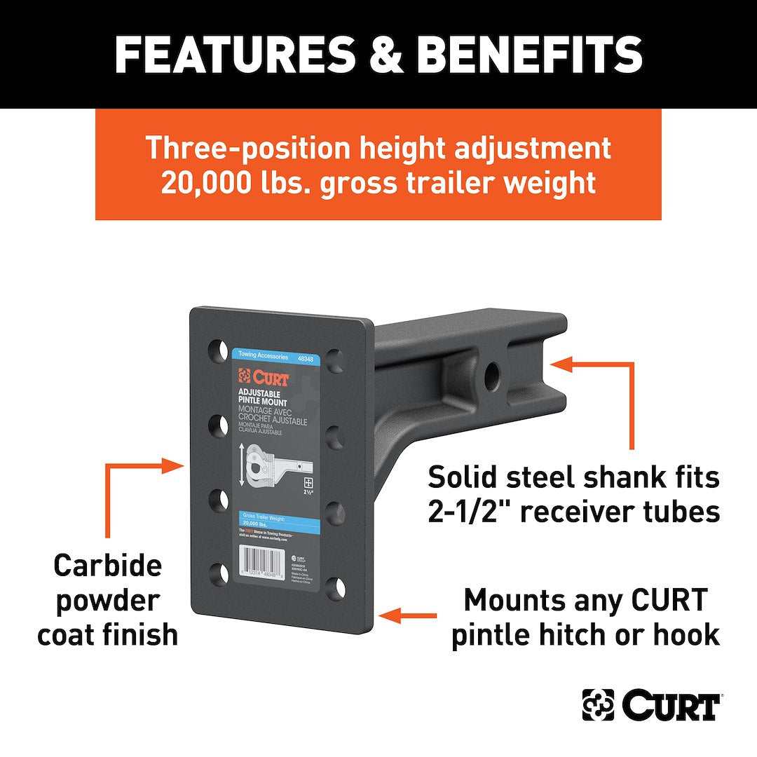 Curt 48348 Pintle Hook Mounting Plate - image 2