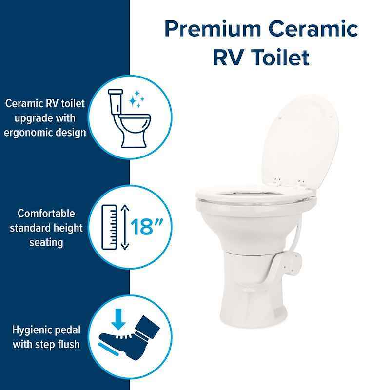 Camco 41715 High Profile RV Toilet, Camco, , Pedal Flush – image 4
