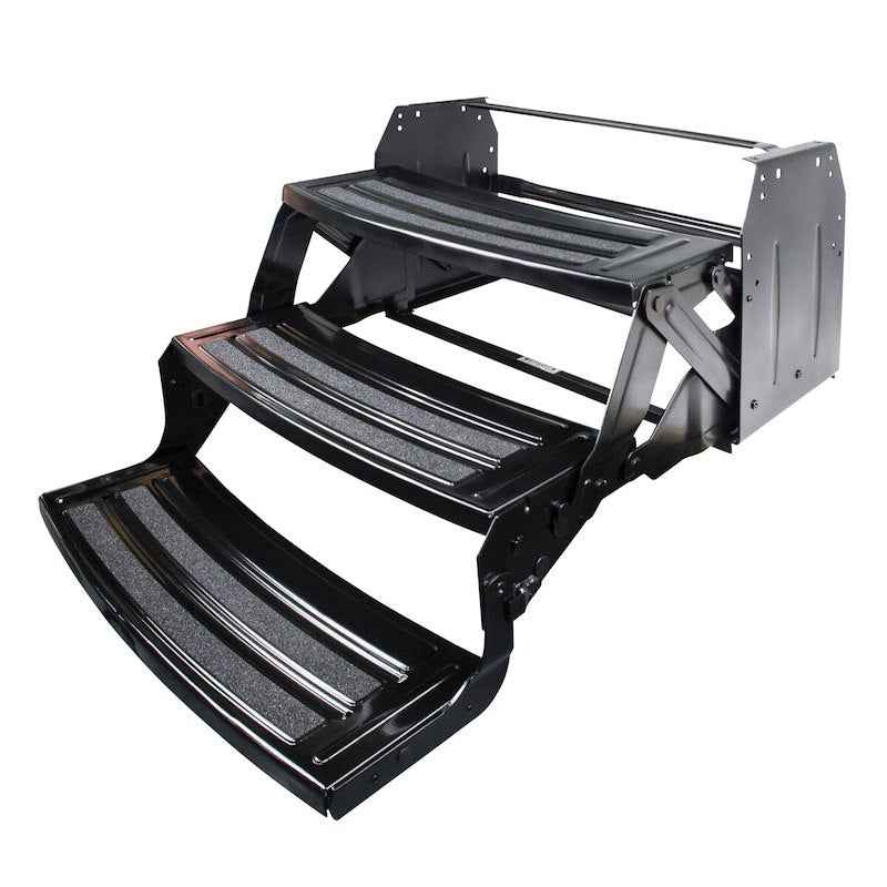Lippert Components 432687 Lippert 3-Step Manual RV Entry Step , 24" Wide, Black Steel – image 1