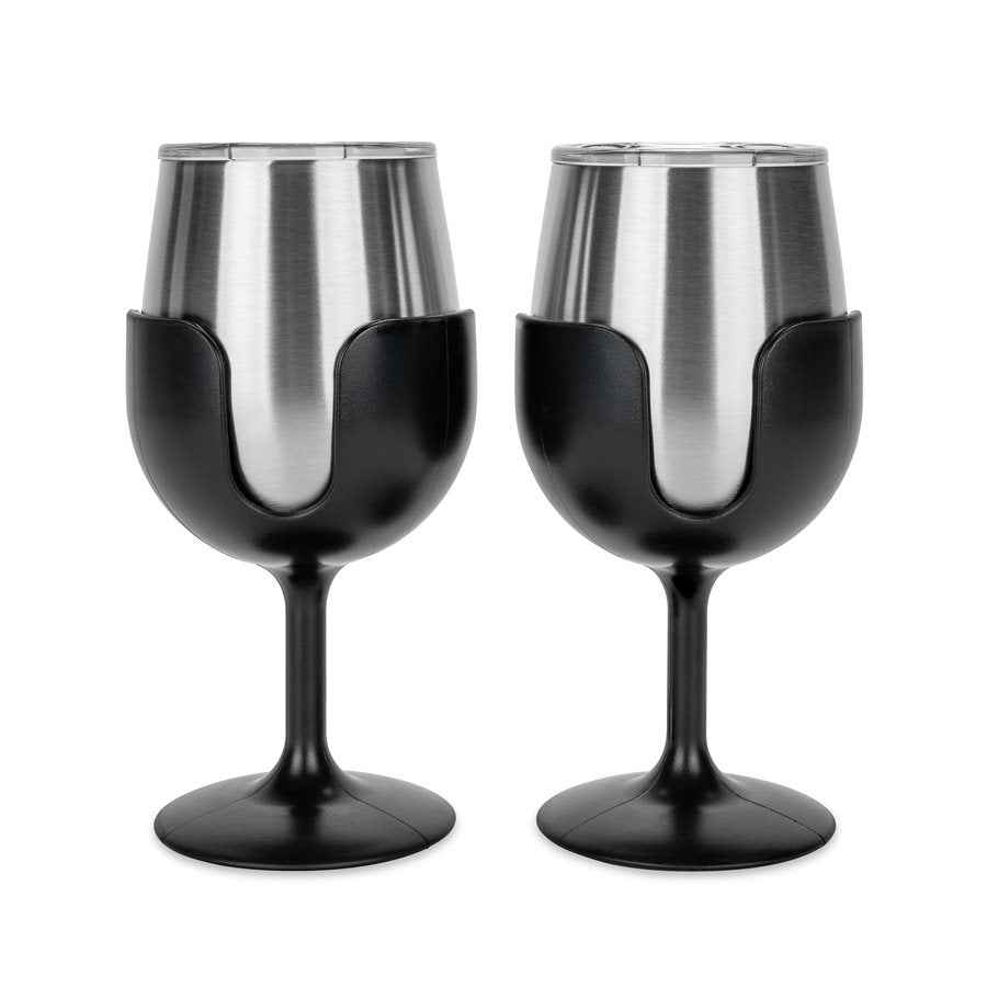 Camco 8-oz Stainless Wine Glasses - 2 Pack – 53485