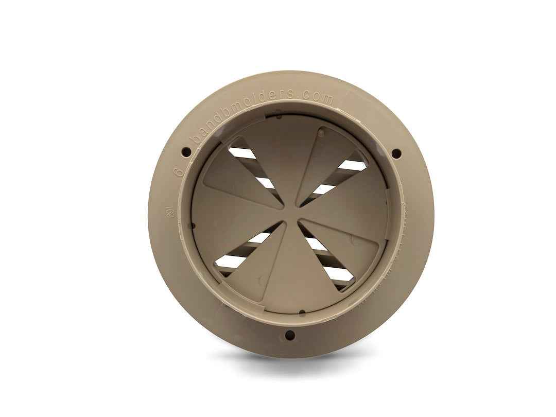 B&B Molders 94269 Tan 4-Inch Duct Register with Damper