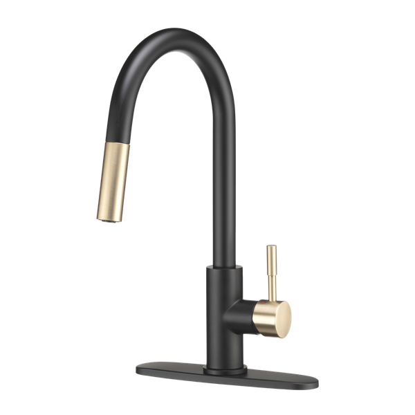 Dura Faucet Pull-Out Kitchen Faucet - Black/Gold – DFMK530SLK