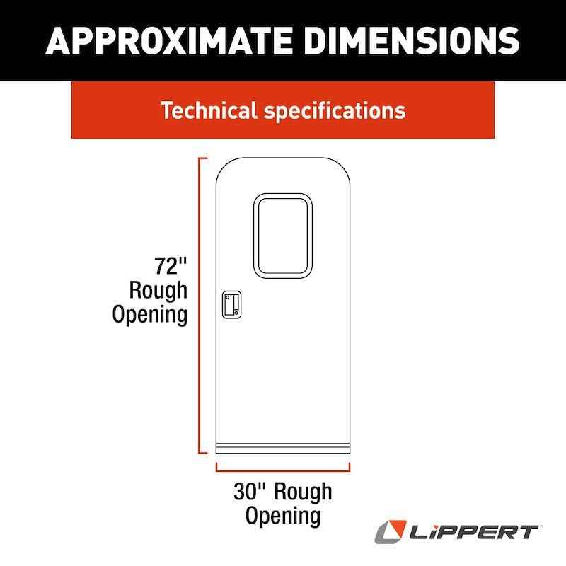 Lippert Components V000384493 30" x 72" Polar White Radius Entry Door with Obscure Glass – image 8
