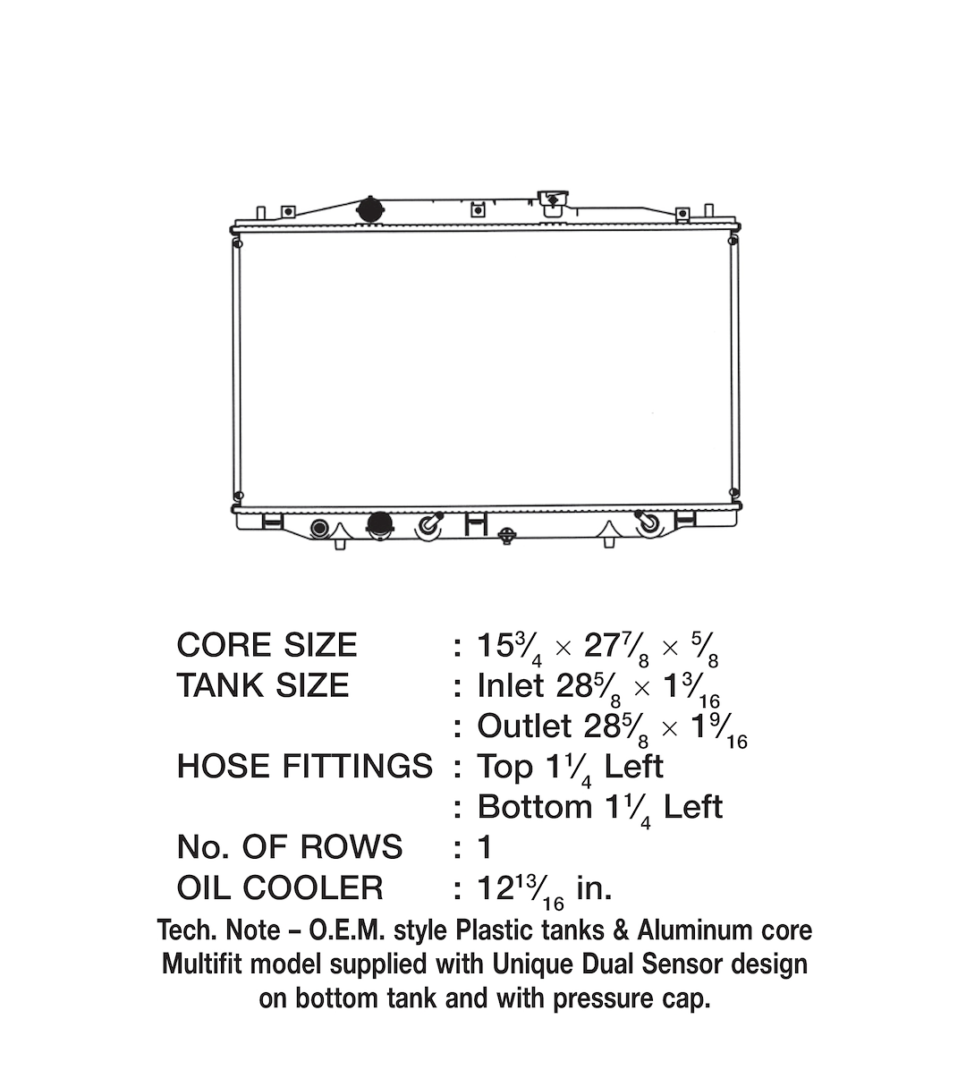 CSF 3185 Accord Denso-Application Radiator - image 2