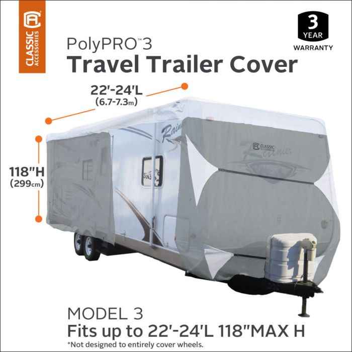 Classic Accessories Travel Trailer Cover - 22 To 24 ft – 73363