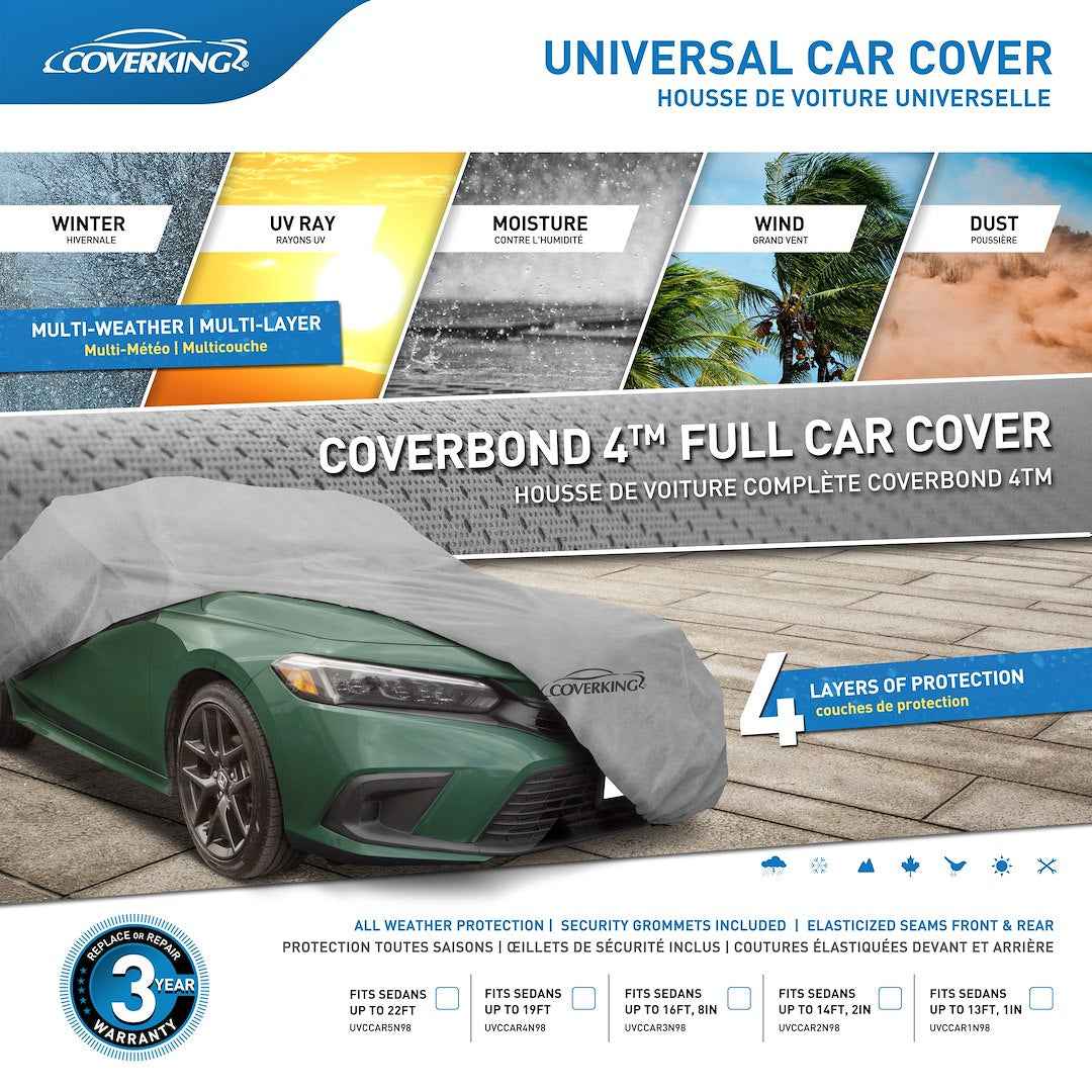 Coverking UVCCAR5N98 Gray Polypropylene Sedan Protection Cover