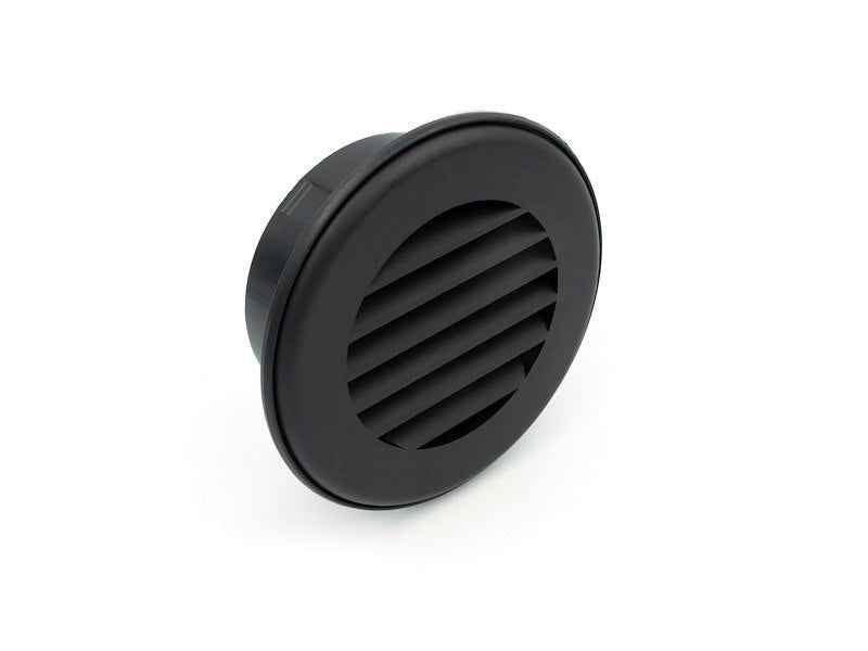 B&B Molders 94268 Thermovent Ceiling Heat Vent Register, 4” Round Black RV Duct Vent with – image 1