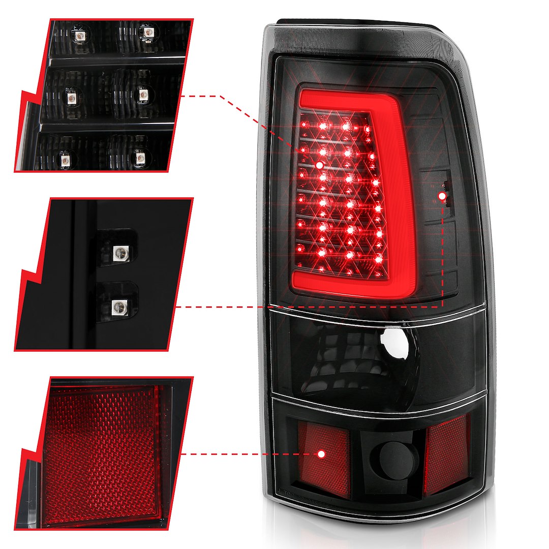 ANZO USA 311333 Silverado Black Plank LED Tail-Light Pair - image 2