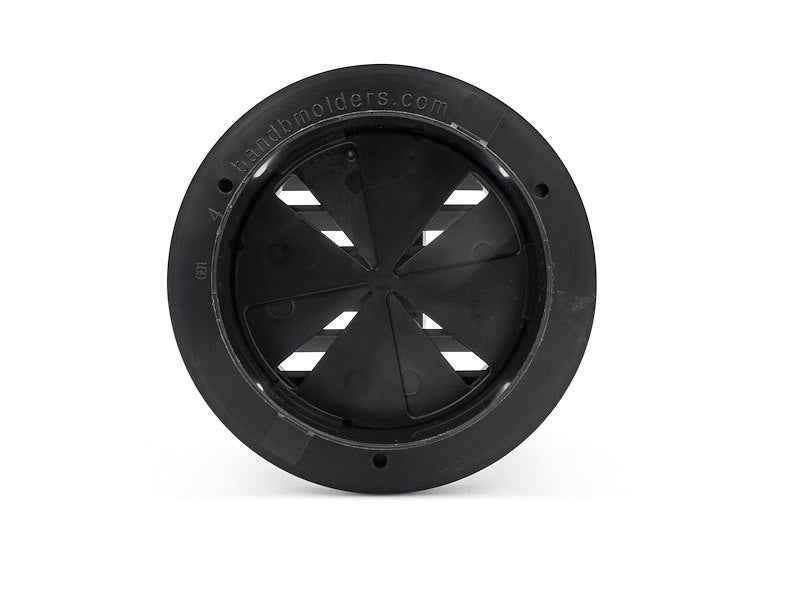 B&B Molders 94268 Thermovent Ceiling Heat Vent Register, 4” Round Black RV Duct Vent with – image 2