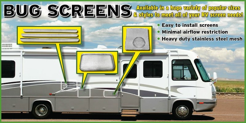 Valterra A10-1312VP RV Refrigerator Vent Bug Screens – Norcold 27-1/2" Vents – Set of 3