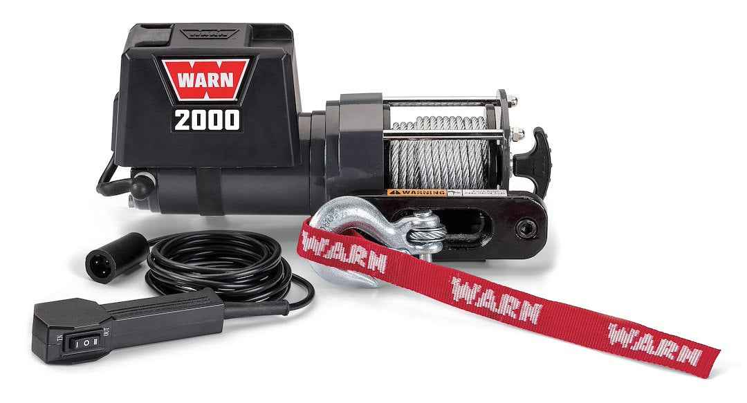 Warn 12V Hoist - 2000 lb, Steel Line – 92000