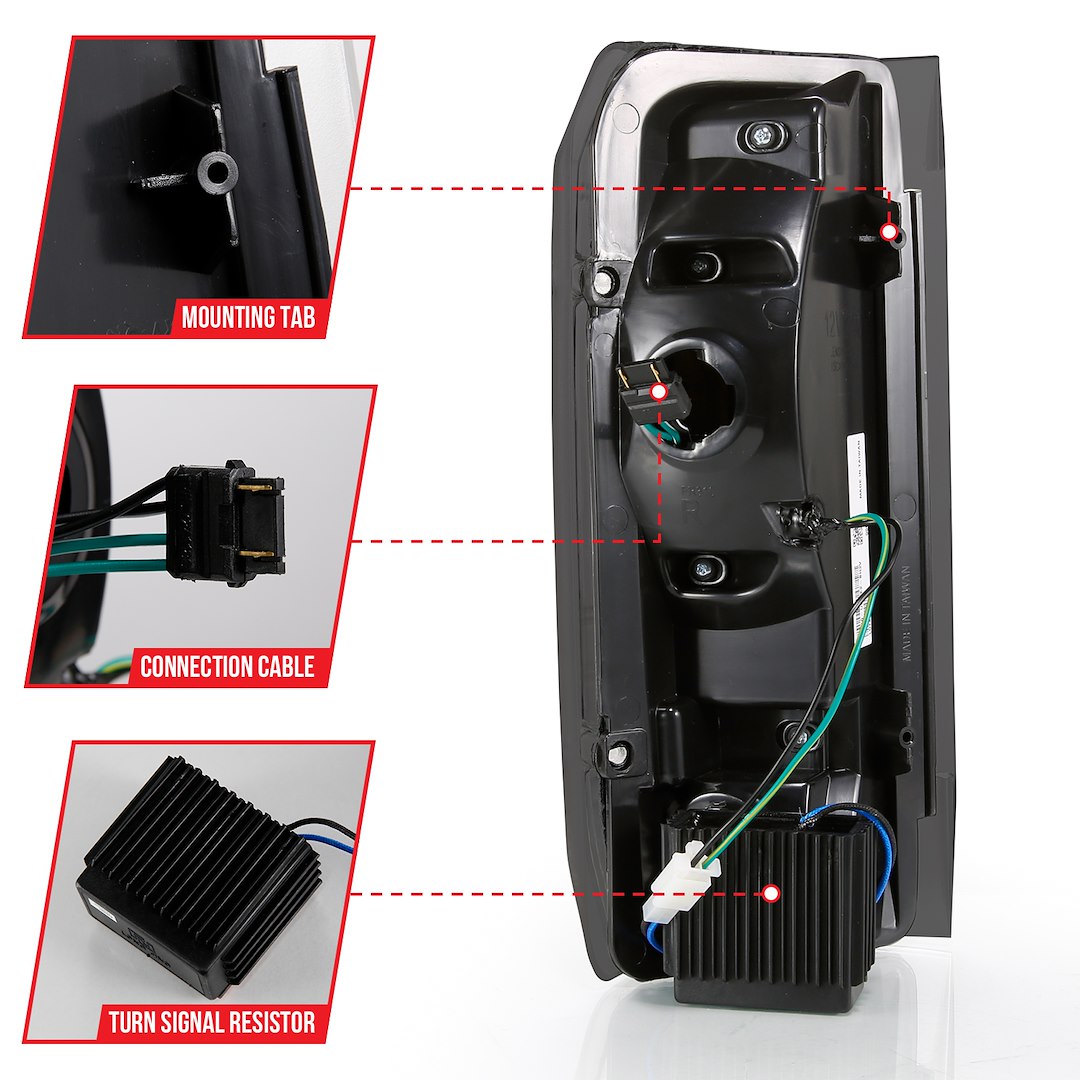 ANZO USA 311351 Ford Smoke-Lens LED Tail-Light Pair, Black - image 4