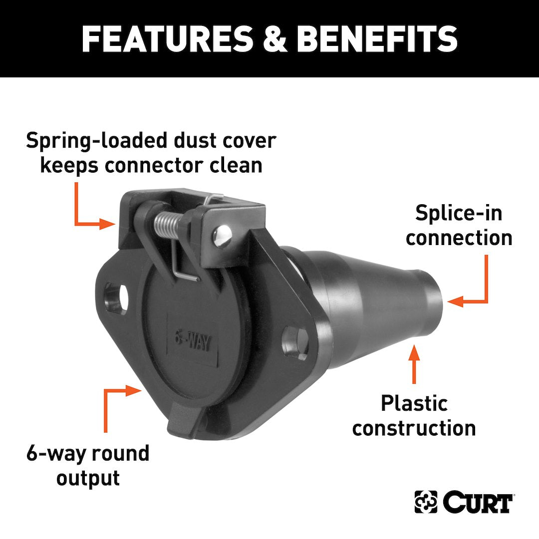 CURT Semi-universal 6 Pin Trailer Wiring Connector (58130)
