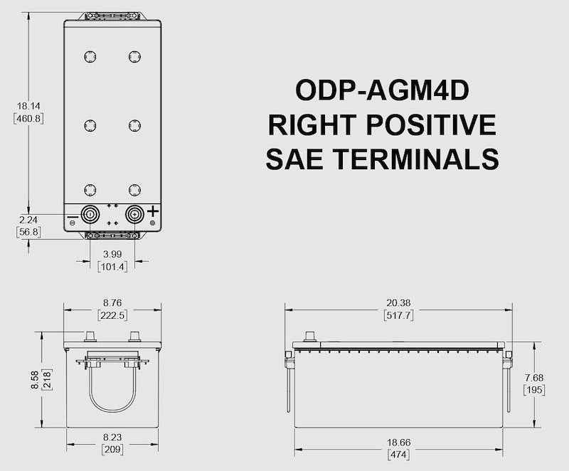Odyssey Battery ODP-AGM4D AGM Heavy Duty Deep Cycle Battery Odyssey Group 4D 170Ah 1300CCA – image 2