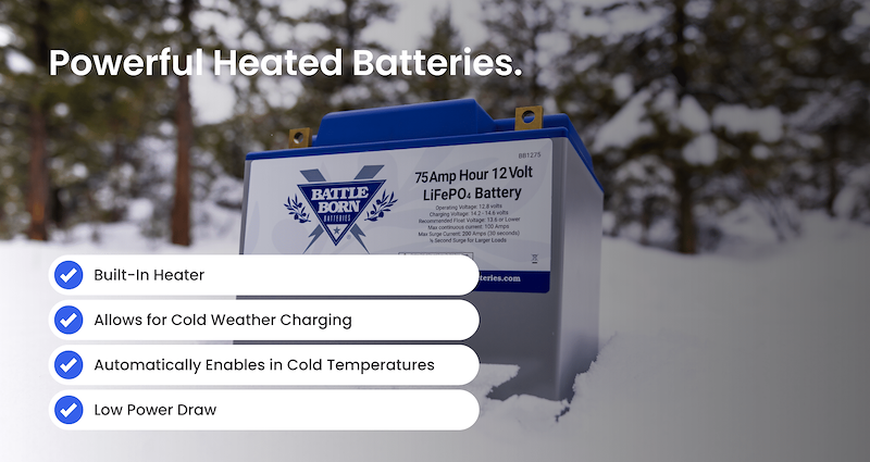 Battle Born Batteries BB1275H 12V Group 24 Lithium Deep Cycle RV Battery 75Ah Heated – image 5
