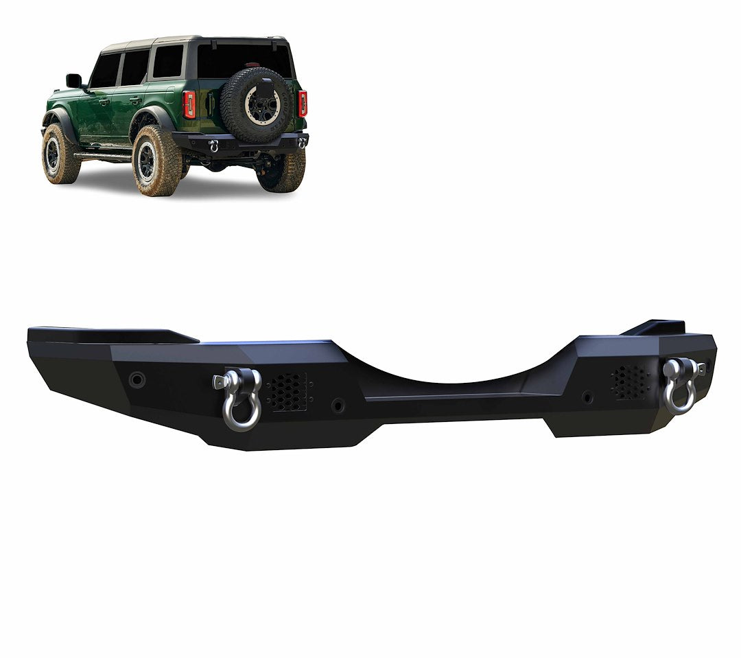 Black Horse Offroad ARB-FB22 Armour Bronco Rear Bumper with D-Rings - image 1