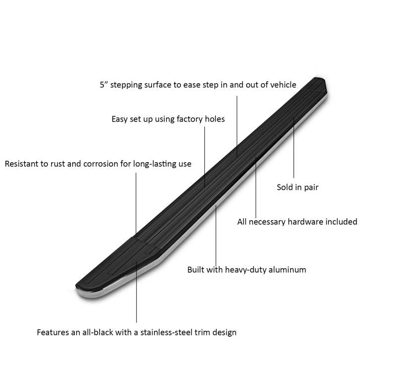 Black Horse Offroad PR-CHTR Premium Fixed Board Pair with Grip Pads - image 6