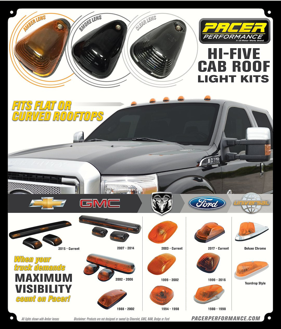 Pacer Performance 79-620 Hi-5 Cab-Light Point-of-Purchase Display