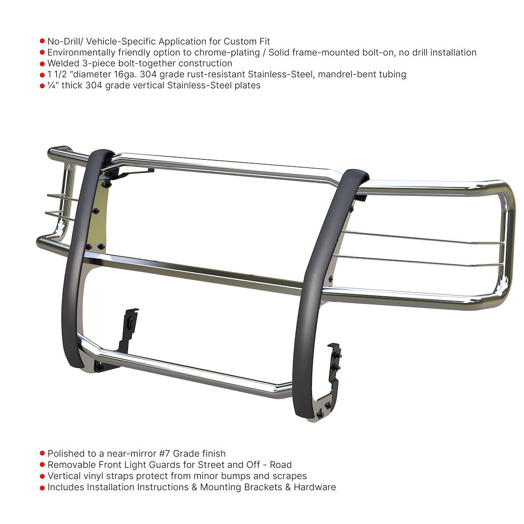 Black Horse Offroad 17GV02MSS Express Polished Stainless Grille/Brush Guard - image 2