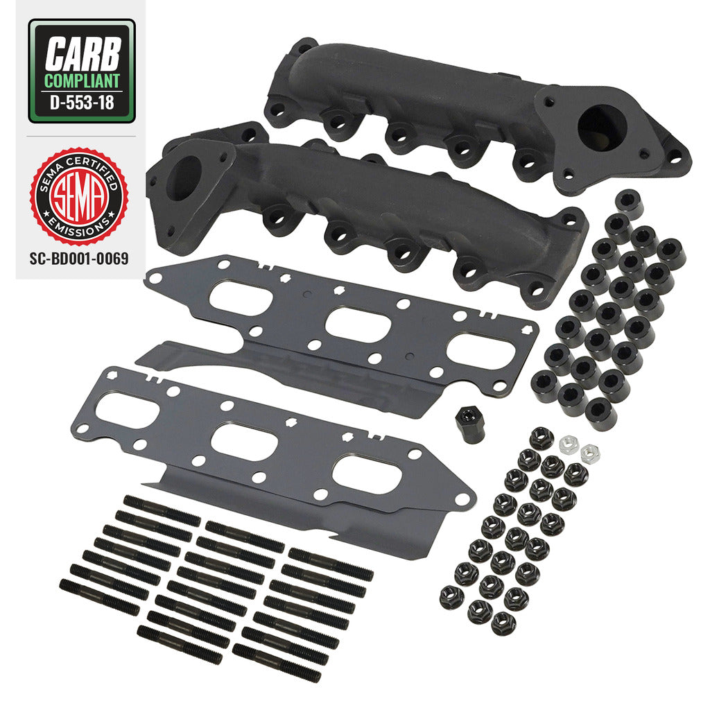 BD Diesel 1043001 Black Cast-Iron Exhaust Manifolds with Gaskets - image 2