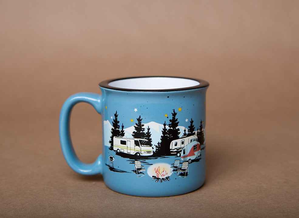 Camp Casual CC004B Starry Night Blue 15-oz Ceramic Travel Mug