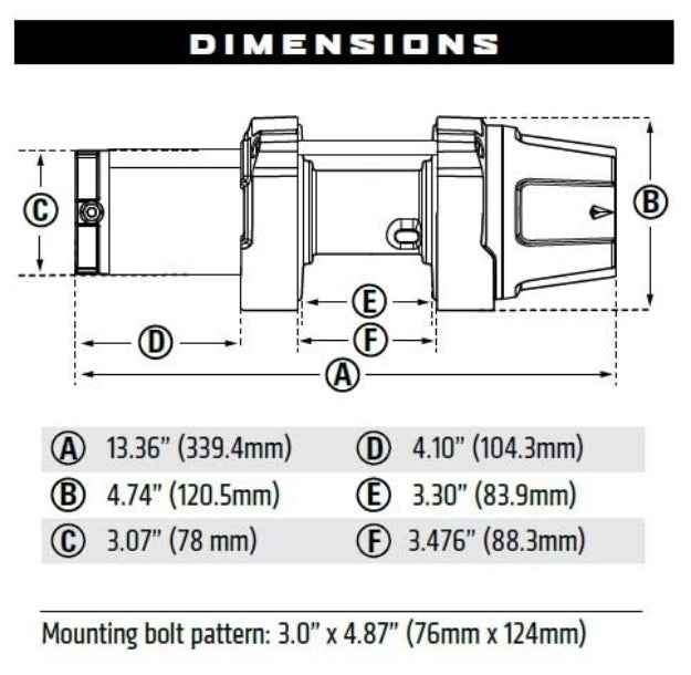 Warn 12V Winch - 3500 lb, Steel Line – 101035