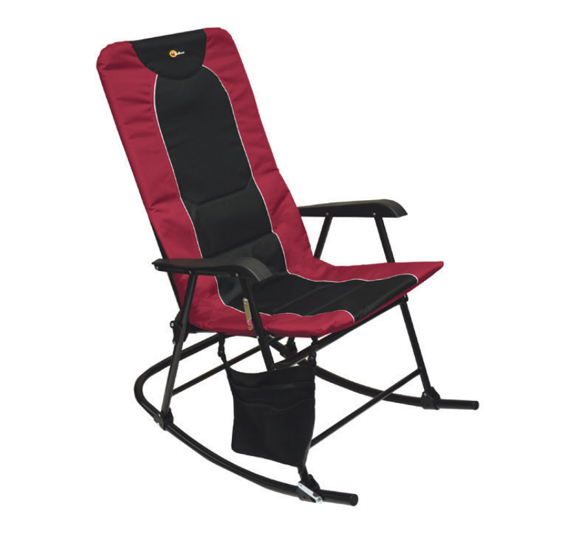Faulkner Folding Rocking Chair - Burgundy/ Black, 300 lb – 49596H