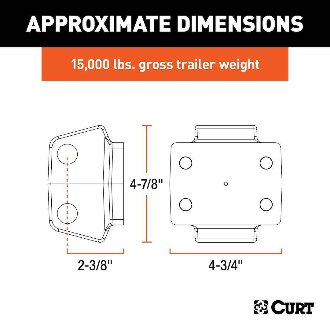 CURT Pintle Hook Mounting Plate - Square – 45950