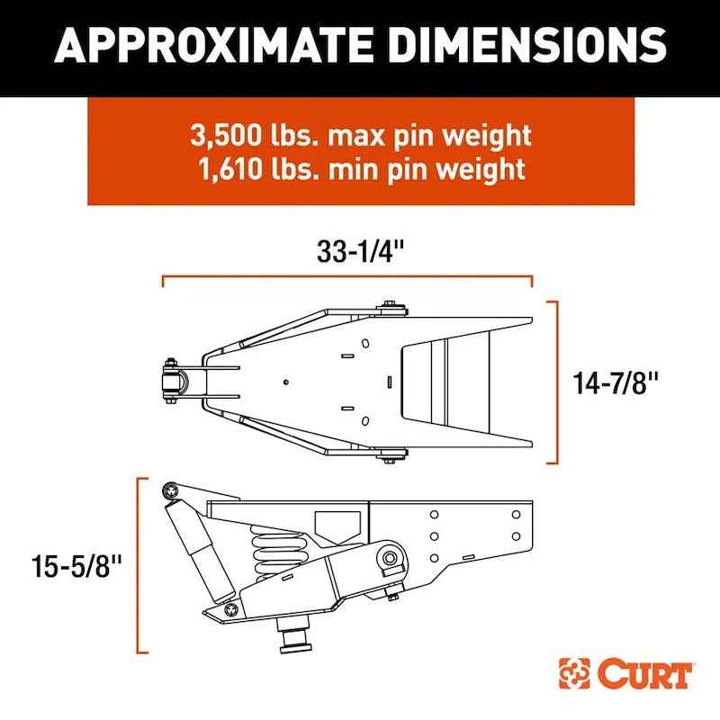 CURT 2024044569 Helux Air-Ride Gooseneck Fifth Wheel Trailer Hitch Pin Box – image 8
