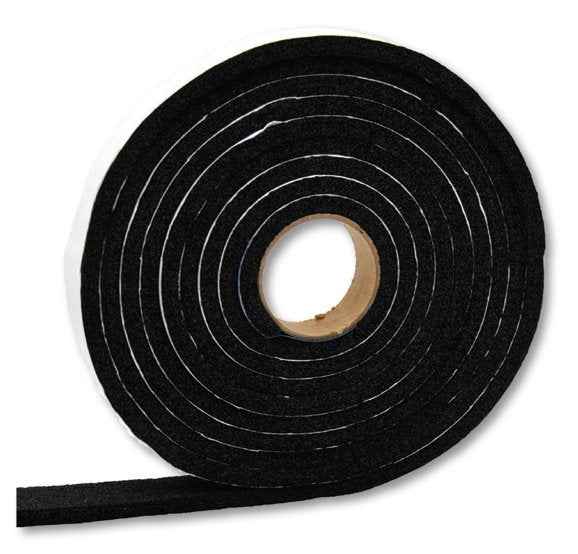 AP Products 0183163817 Black Vinyl-Foam Weatherstripping, 50 ft