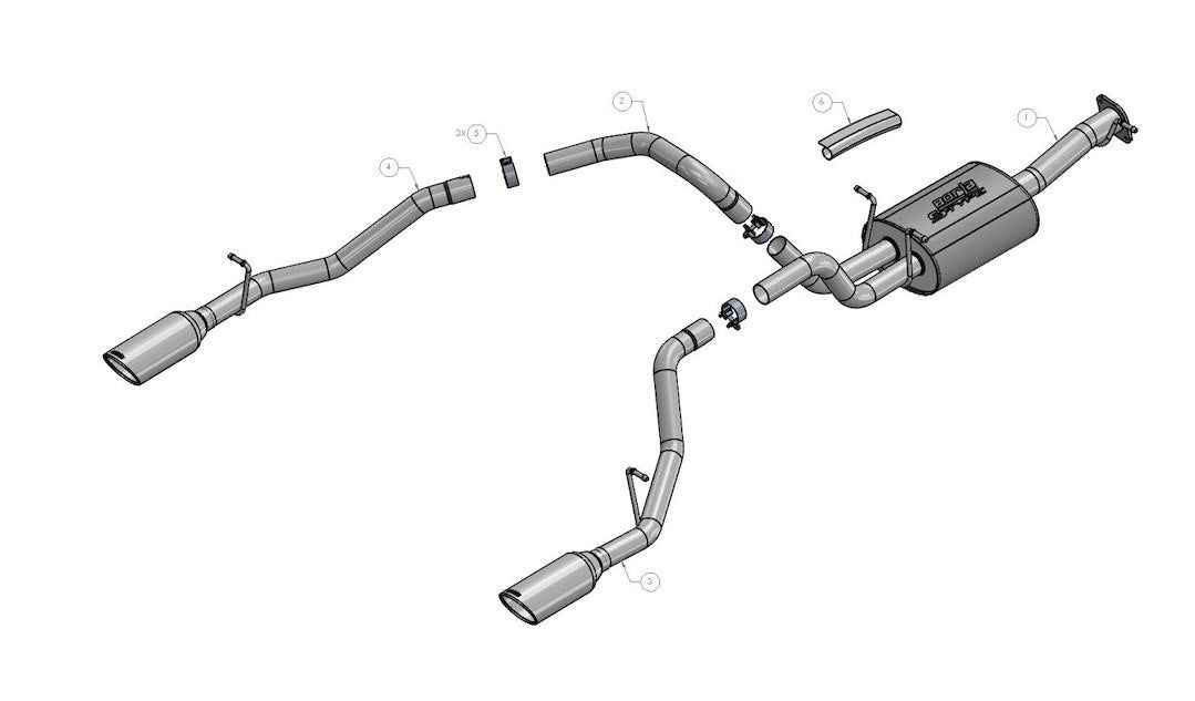 Borla 140753 Ram Crew Cab ATAK Cat-Back, Black-Chrome Tips - image 2