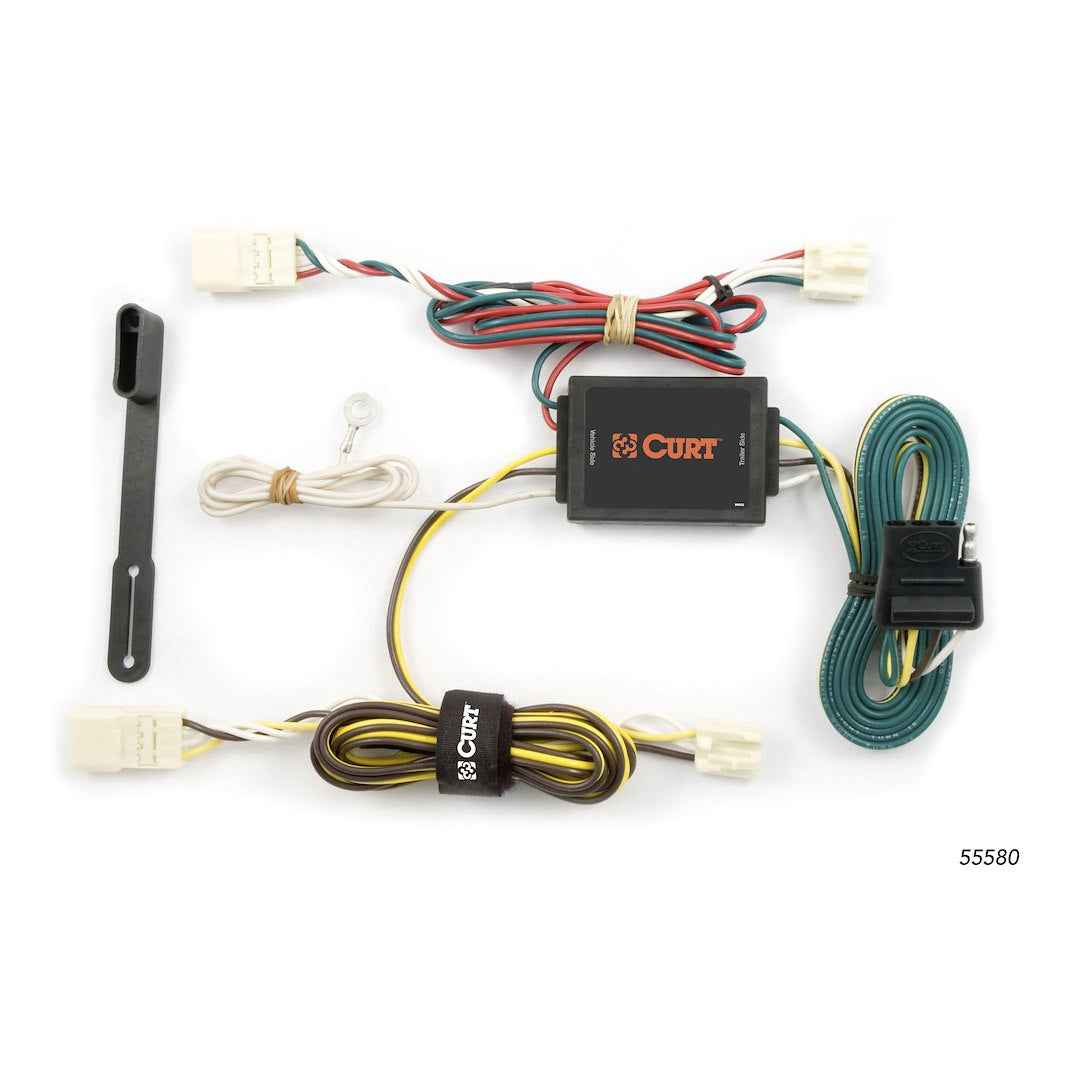 CURT 55580 Black 4-Way Flat Harness with SMT Converter
