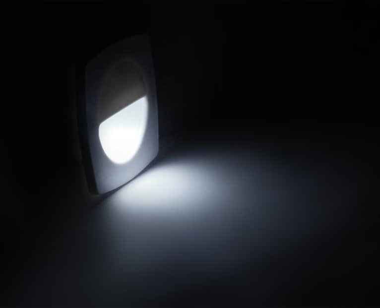 Creative Products 0011202W 2.2-Inch Square LED Step Light, White Lens