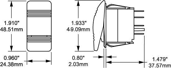 Blue Sea Rocker Switch - 12/24V – 8222-BSS