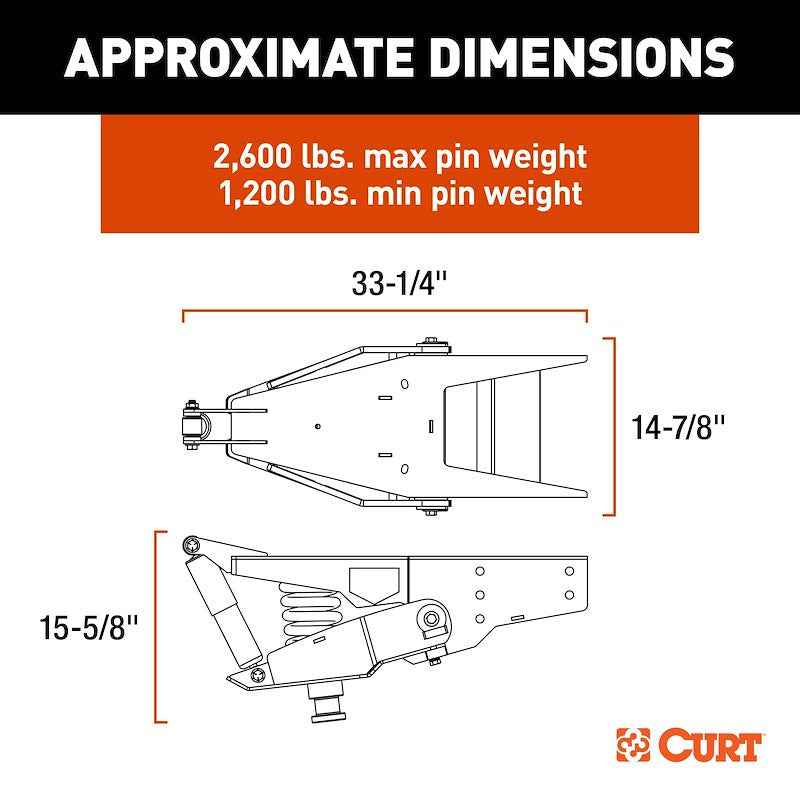 CURT 2024044568 Helux Air-Ride Gooseneck Fifth Wheel Trailer Hitch Pin Box – image 3
