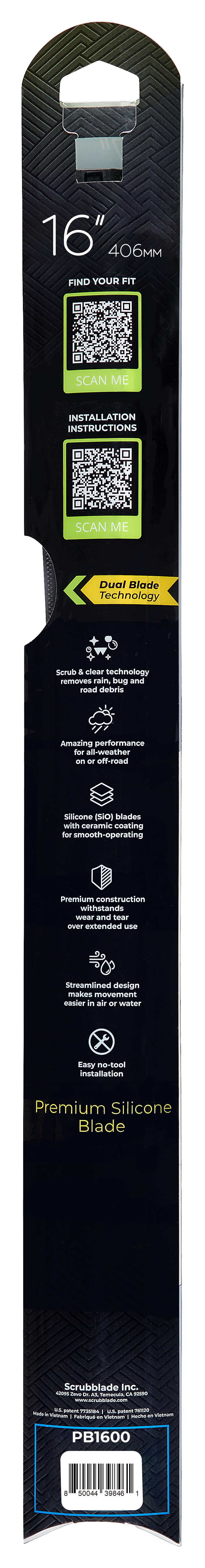 Scrubblade PB1600 Black Edition Windshield Wiper