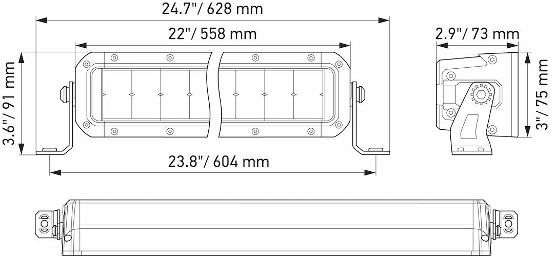 Hella 358197401 LED Bar with Two Rows
