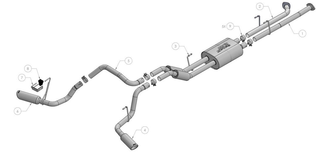 Borla 140332BC Tundra Cat-Back with Black-Chrome Tips - image 2