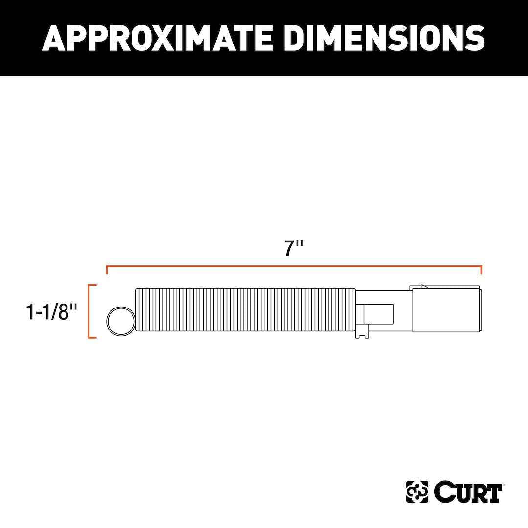 CURT 58082 6-Way Round Trailer Plug with Wire Spring