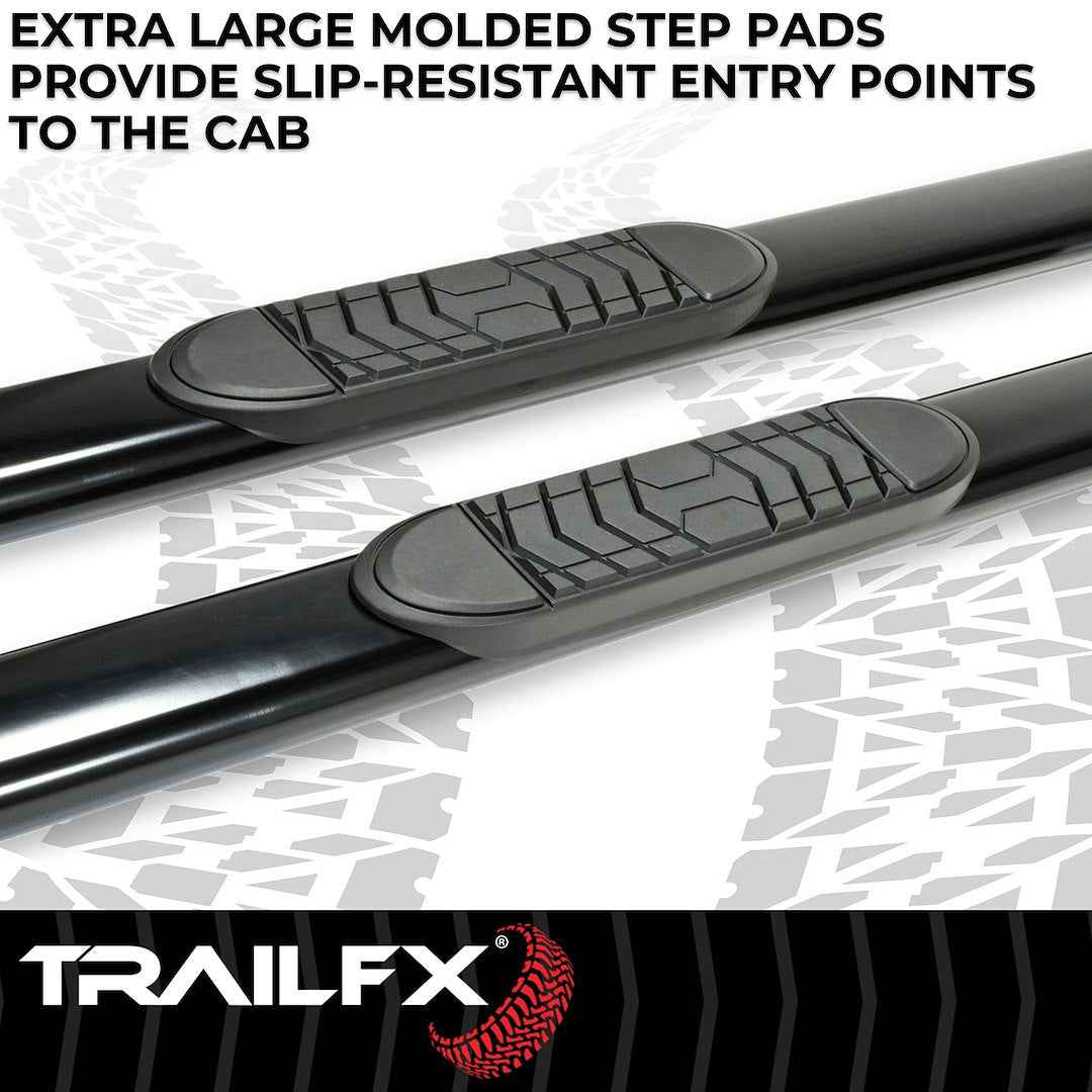 TrailFX 5 in Oval Nerf Step Bars - Black, 300 lb – A7054B