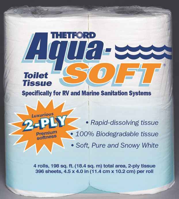 Thetford/ Norcold 50116 Rapid-Dissolving Two-Ply Toilet Tissue, Four Rolls