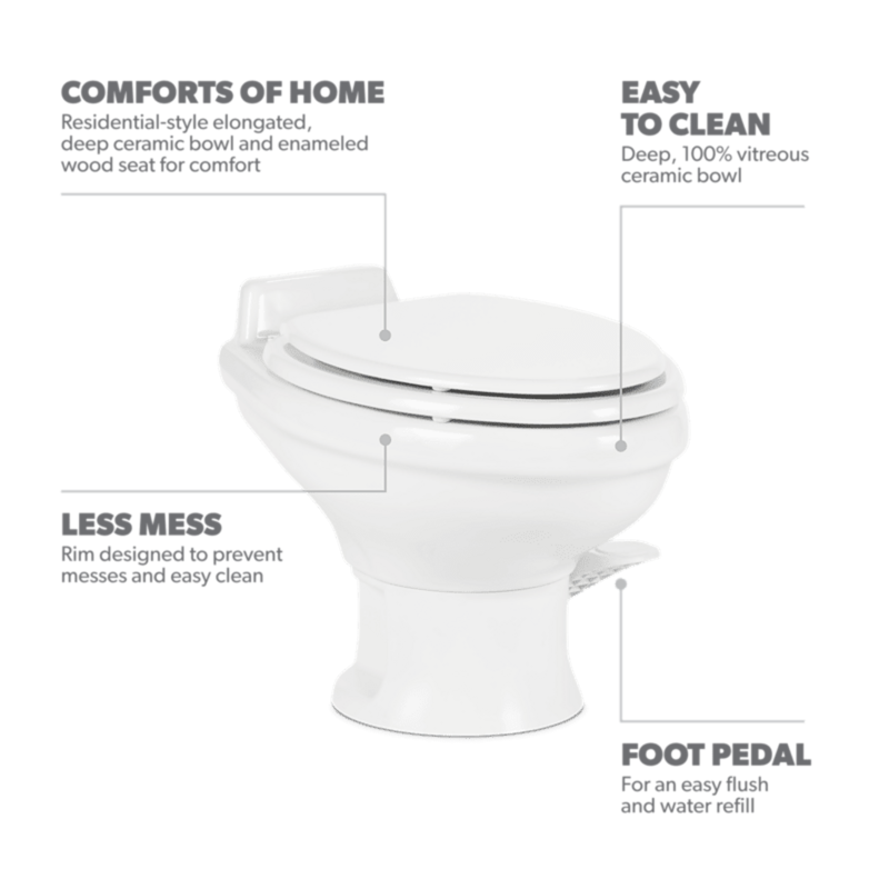 Dometic 302321681 RV Toilet Dometic , 321 Series, Permanent Ceramic Toilet, White – image 5